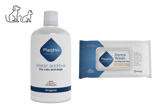 [8-12% OFF] Plaqtiv+ PERFECT PAIR (Water Additive + Dental Wipes)